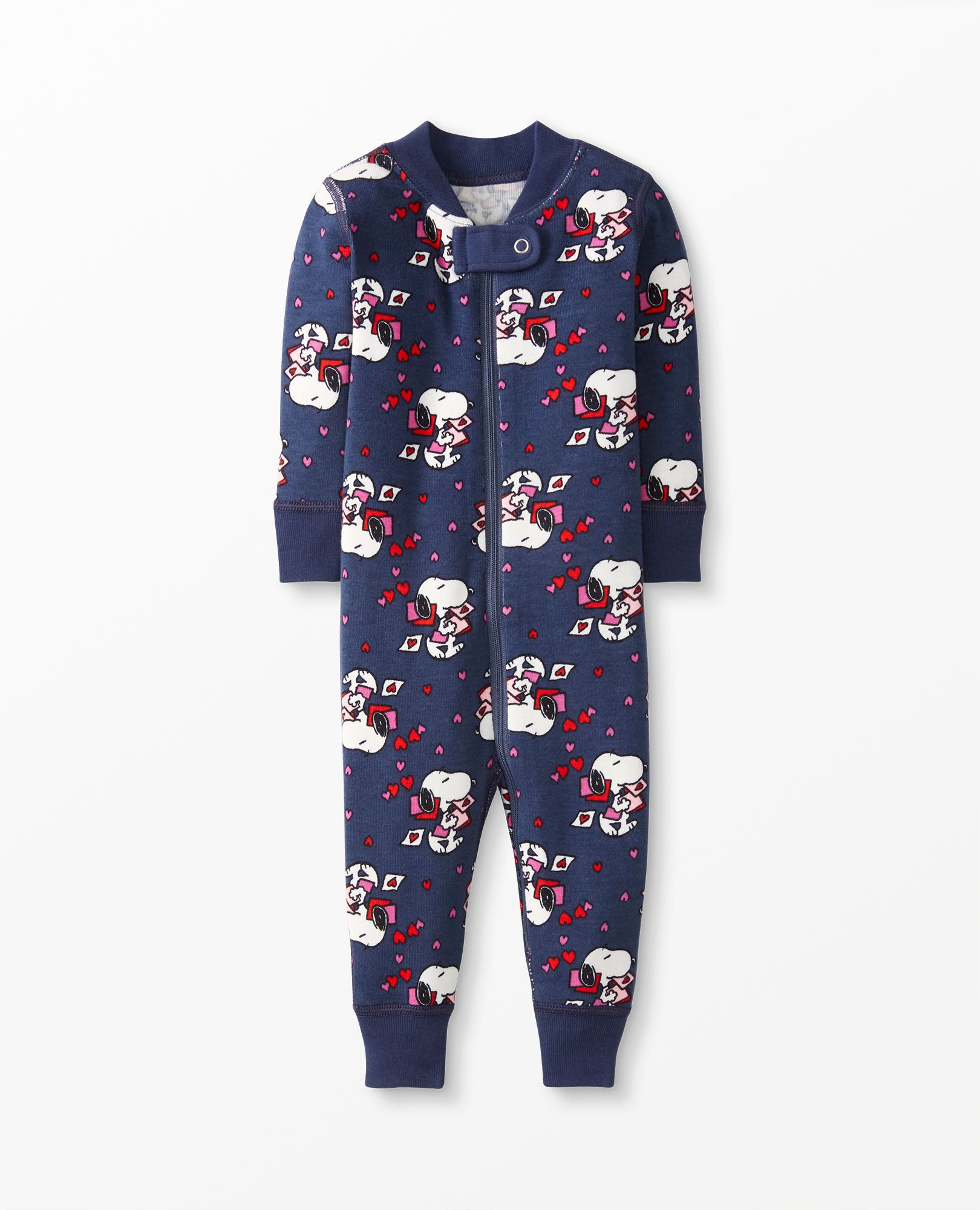 Baby Peanuts Valentines Zip Sleeper In Organic Cotton