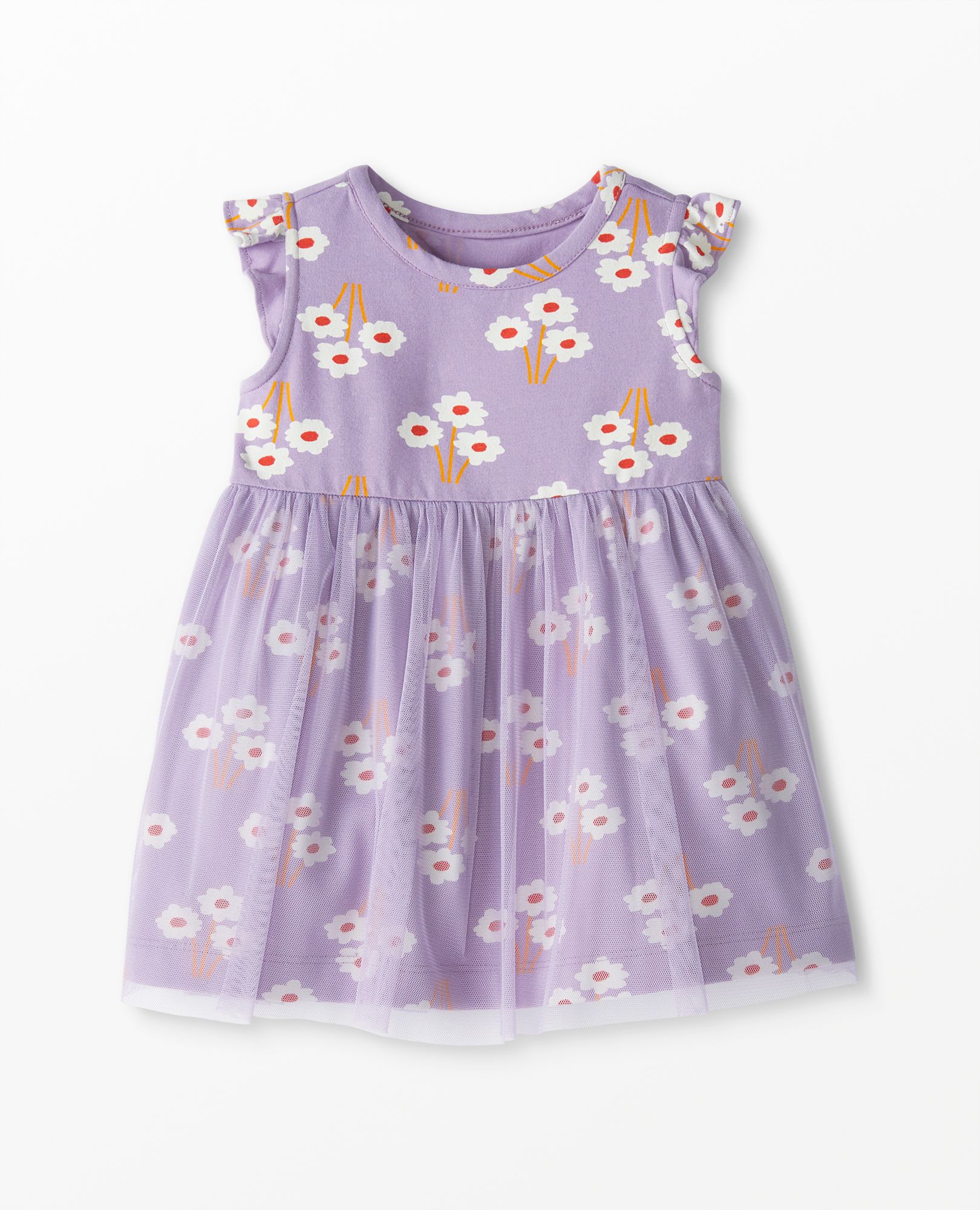 Baby Flutter Sleeve Tulle Dress