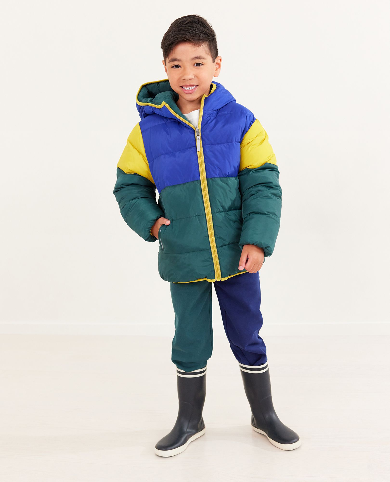 Colorblock Reversible Puffer Jacket