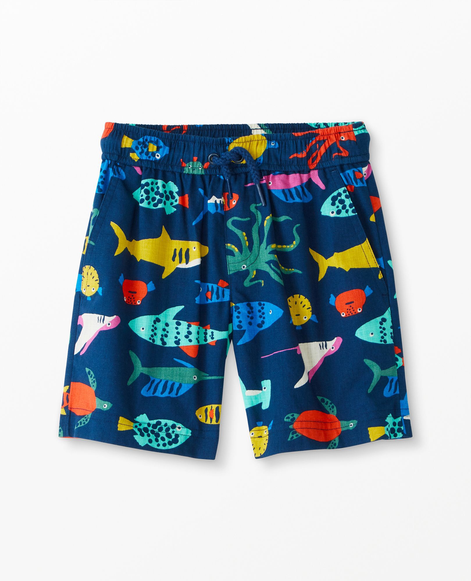 Print Woven Shorts In Cotton Poplin
