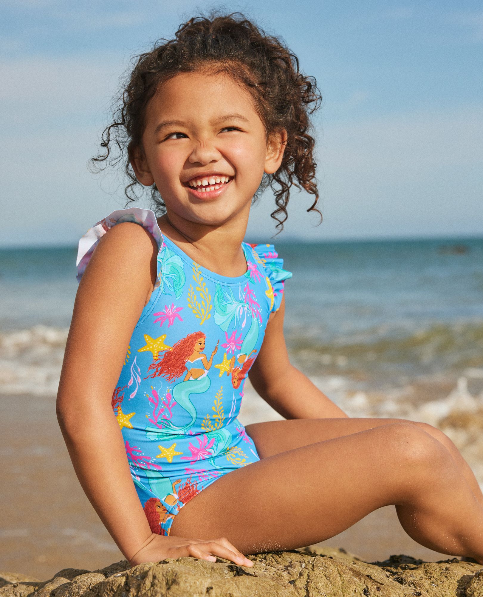 Disney's Little Mermaid Flutter Sleeve One Piece Swimsuit
