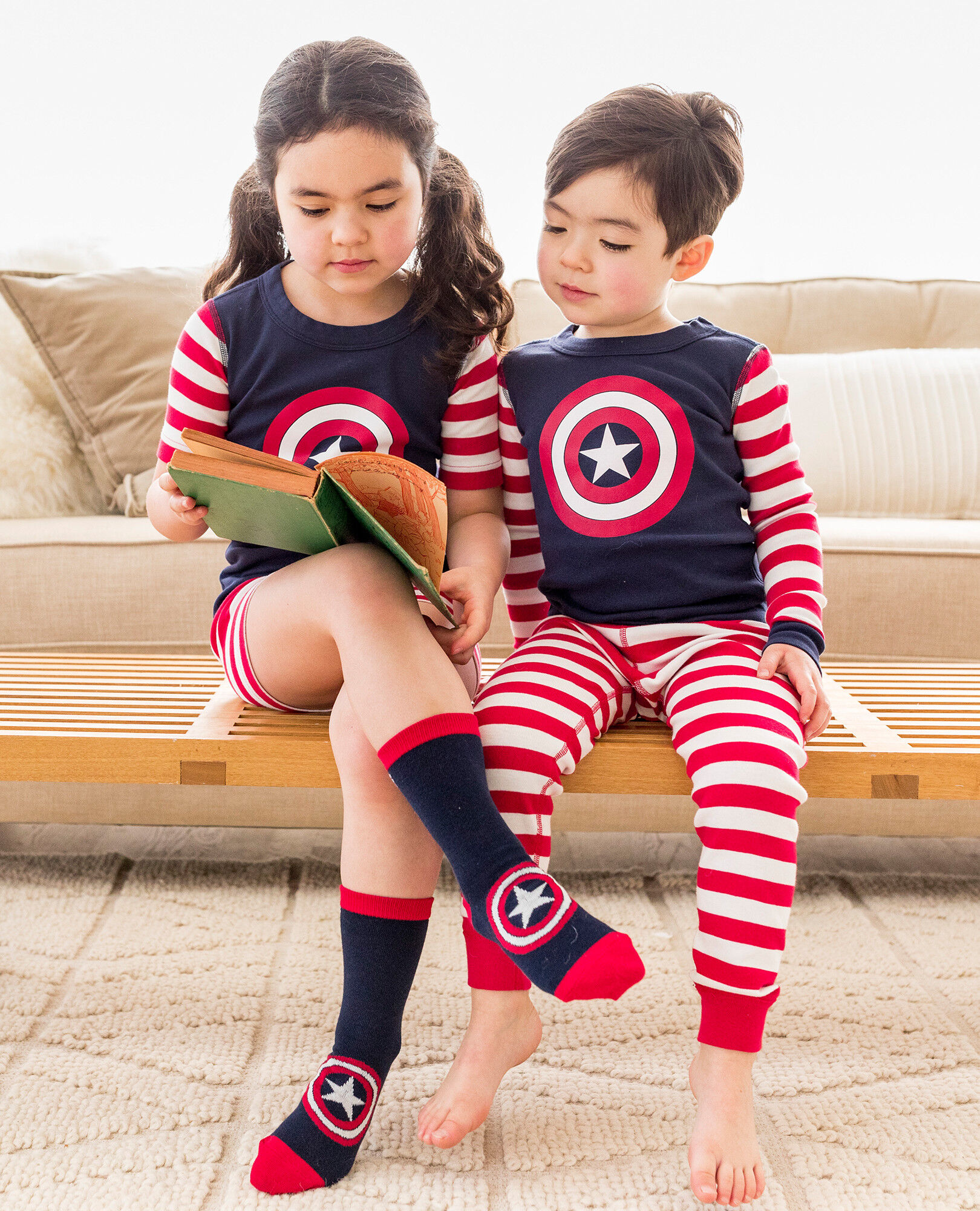 Marvel Captain America Short John Pajama Set