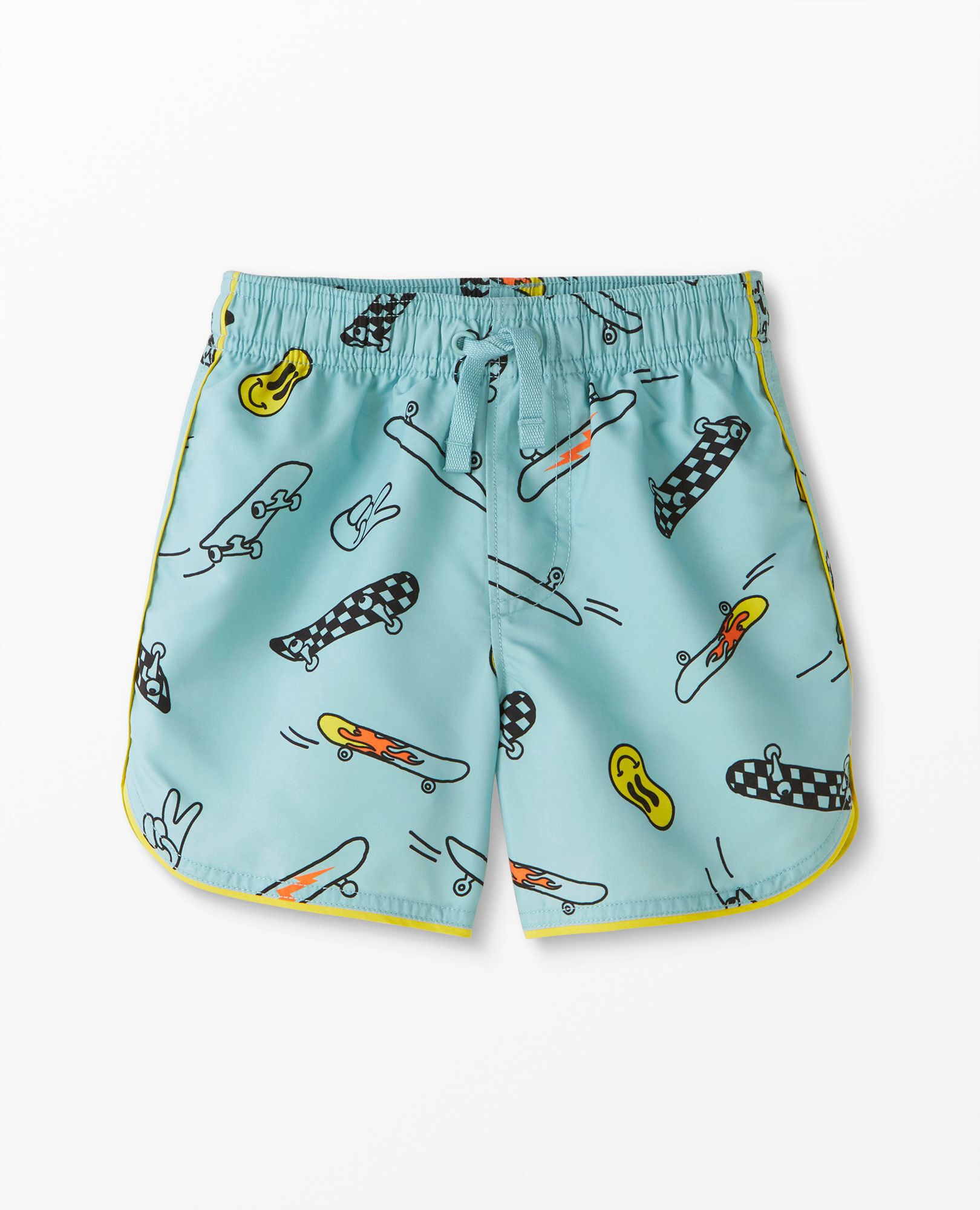 Print Dolphin Vent Swim Trunks