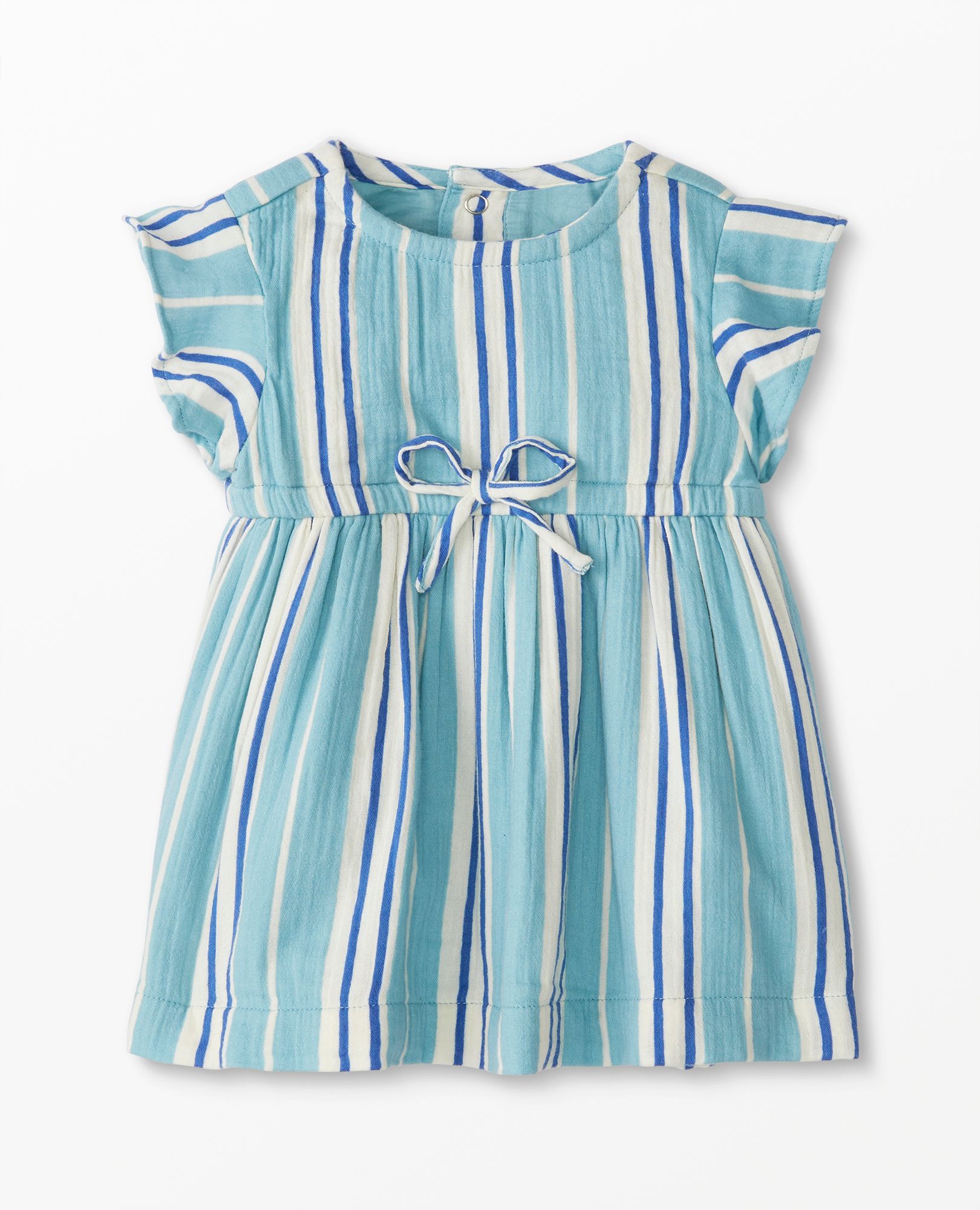 Baby Flutter Sleeve Muslin Dress