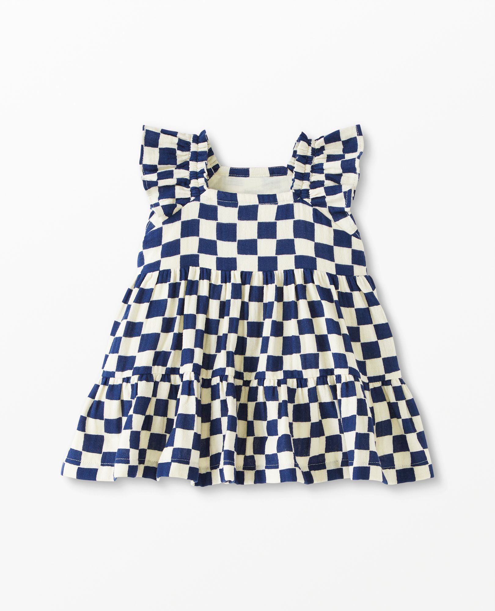 Baby Flutter Sleeve Muslin Dress