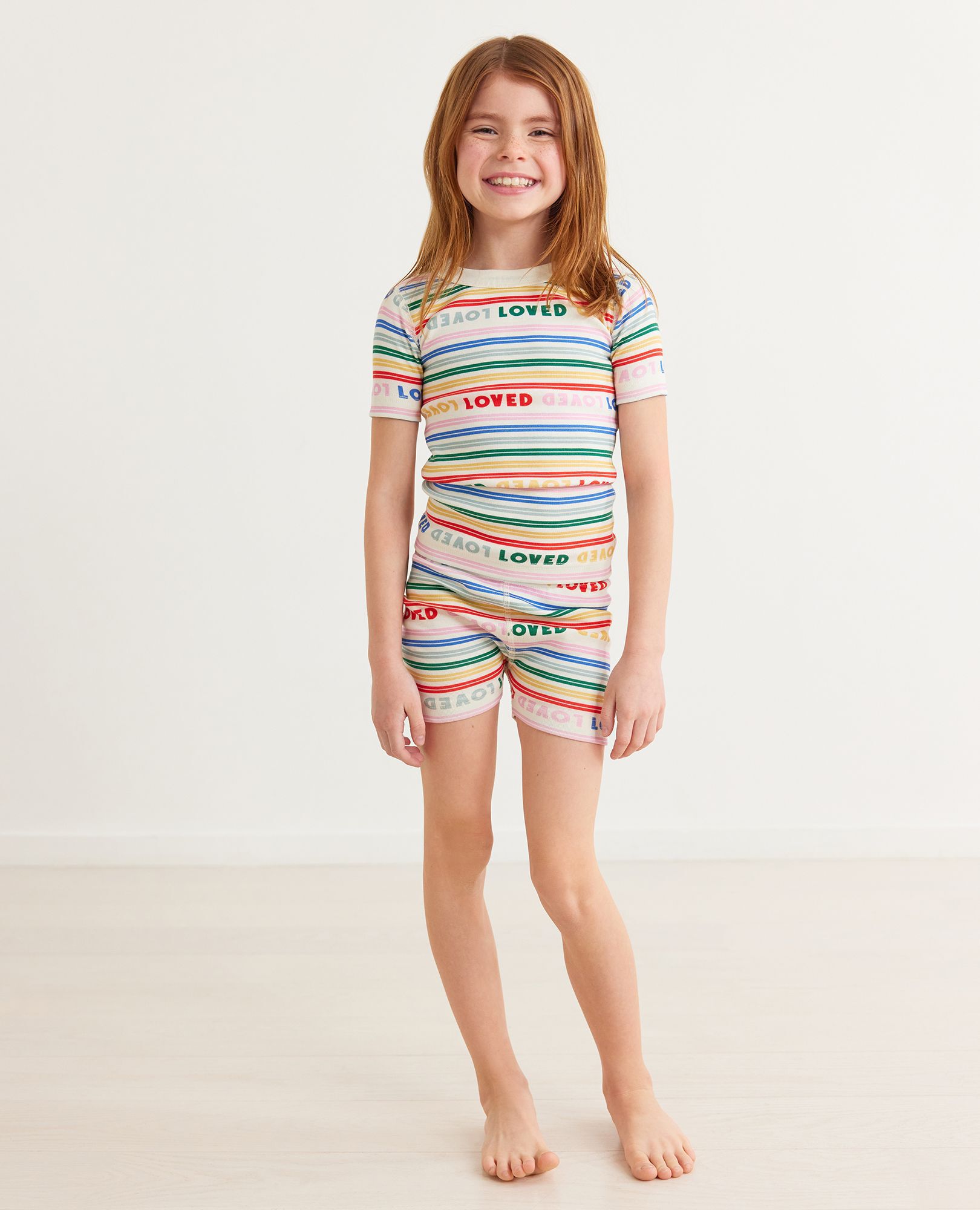 Rainbow Short John Pajama Set