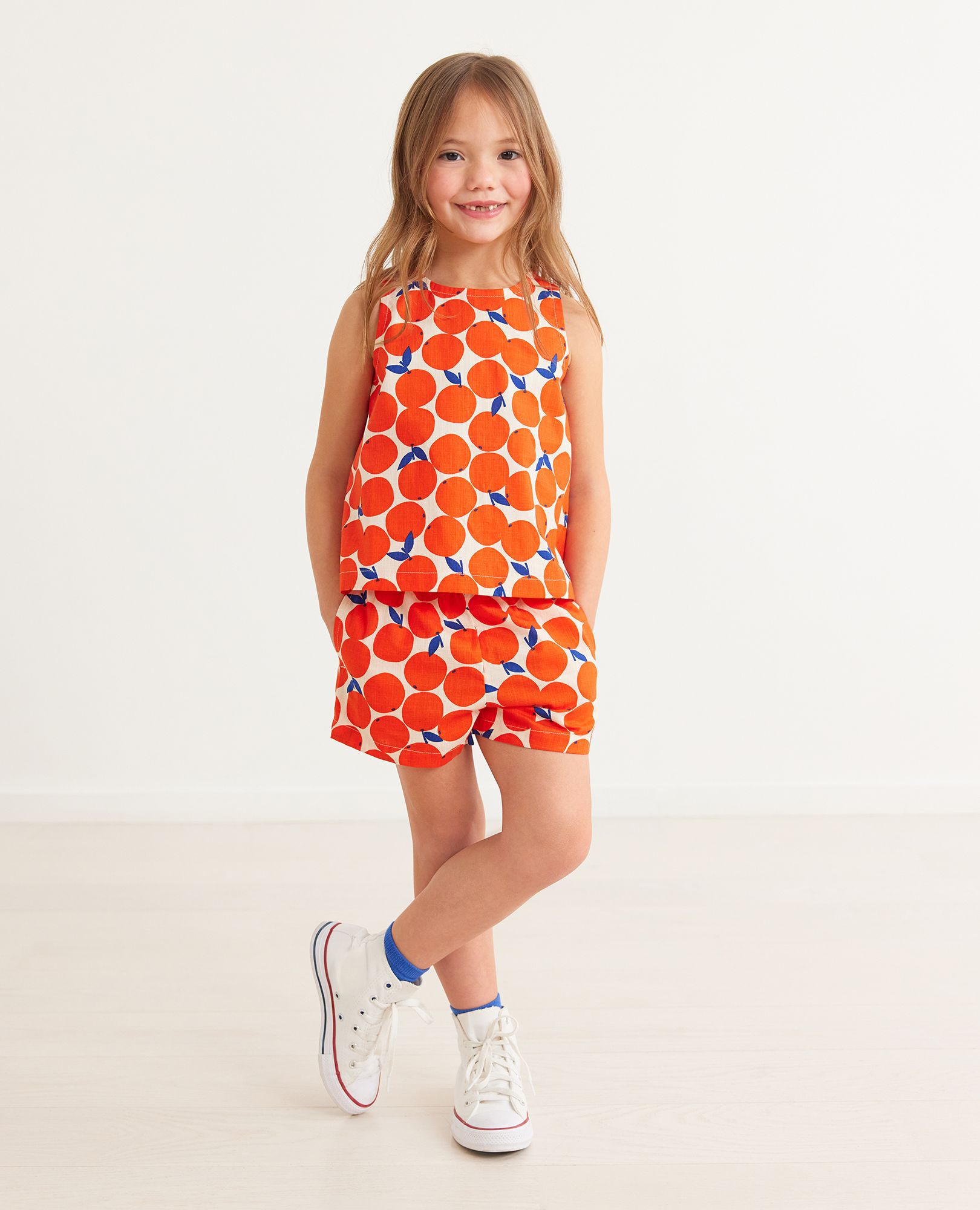Print Woven Shorts In Cotton Poplin