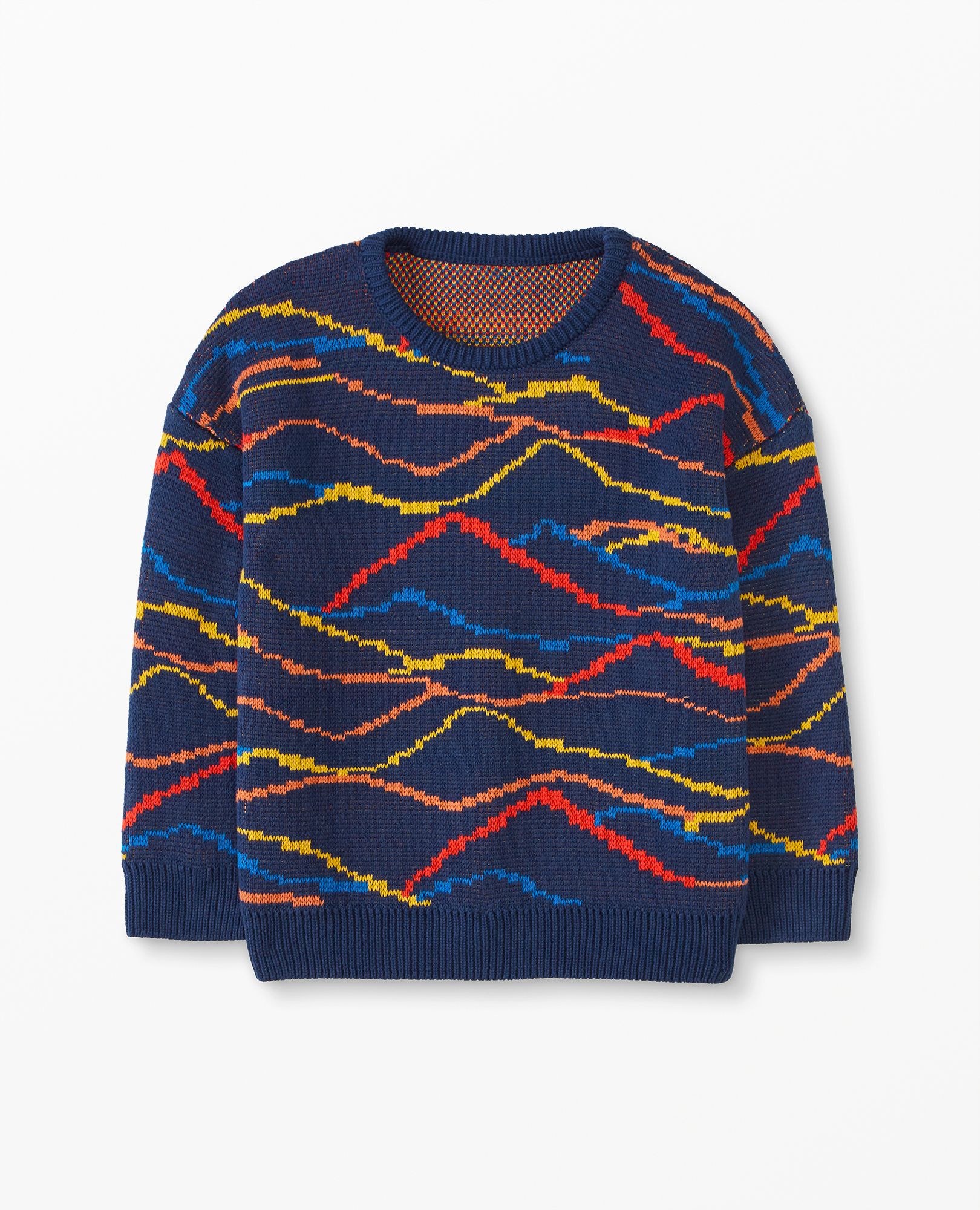 Intarsia Sweater In Combed Cotton