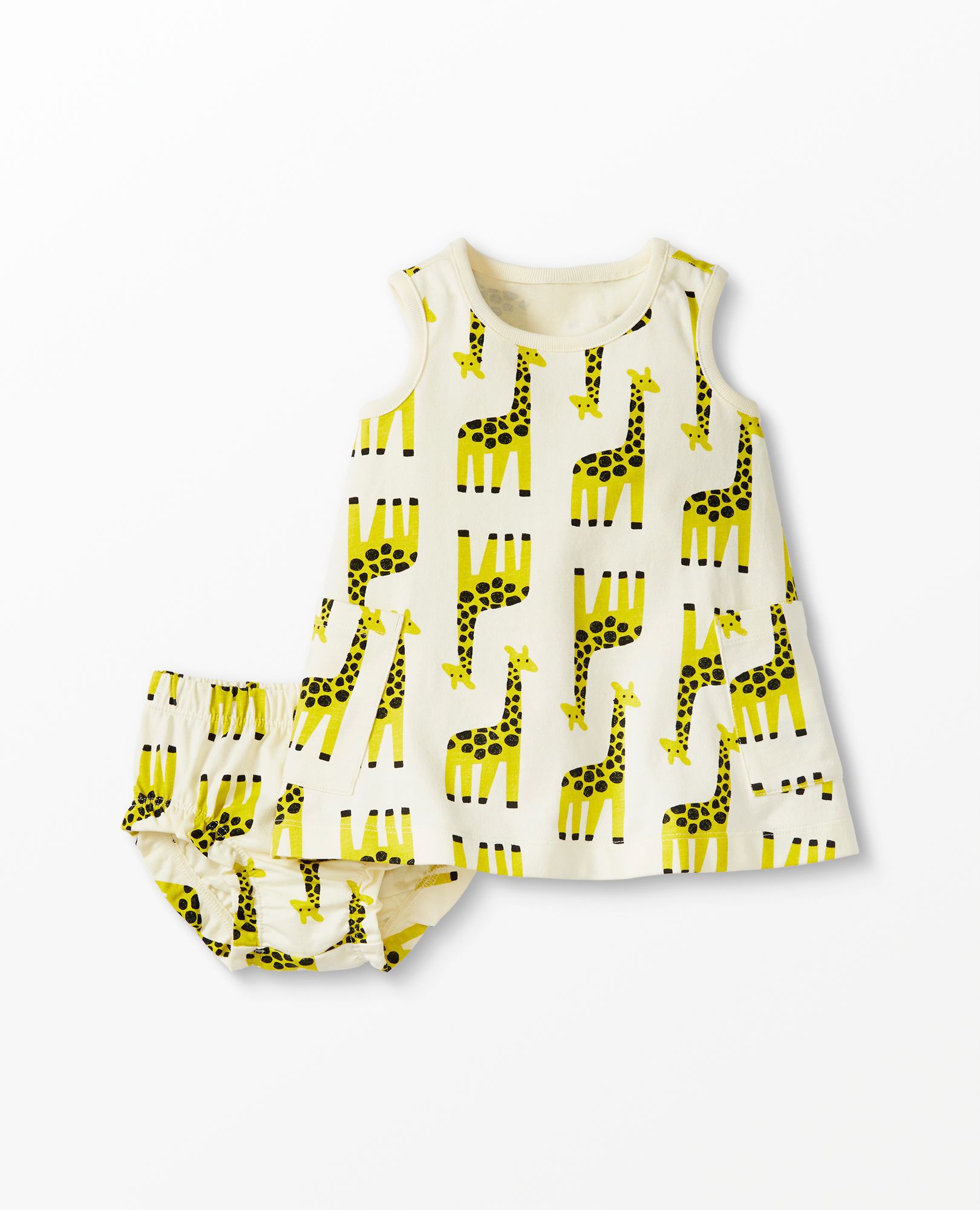 Baby Print Pocket Dress & Bloomer Set