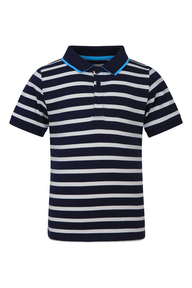Kids Striped Organic Polo Shirt