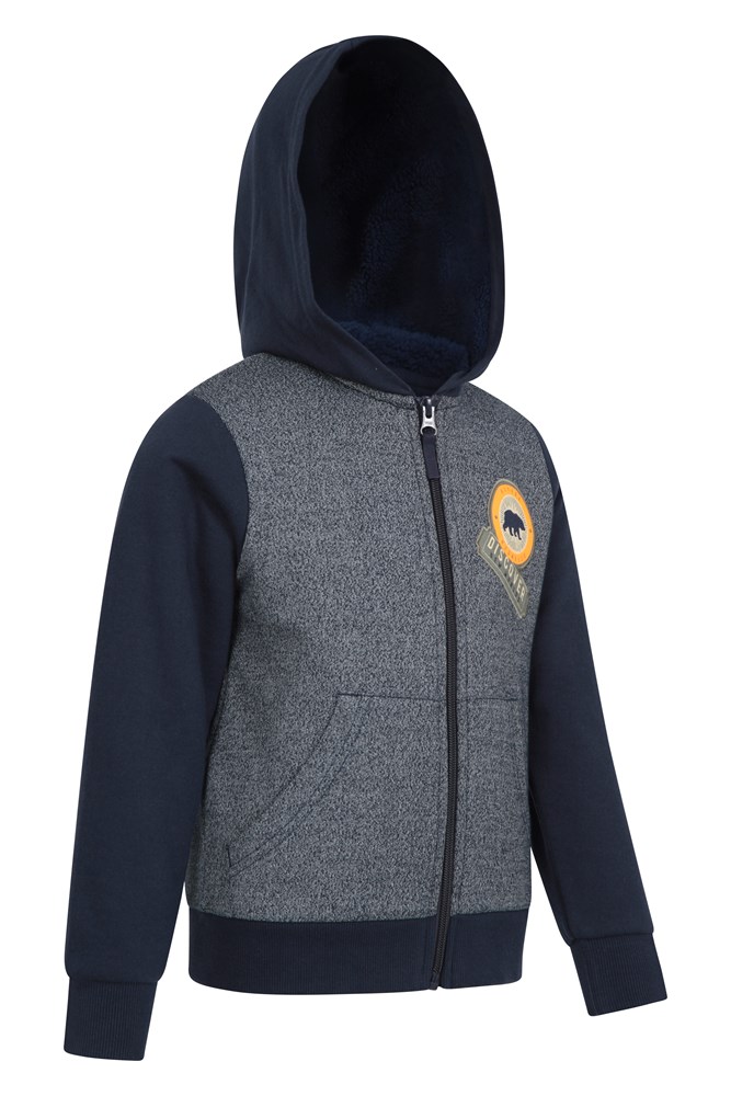 Textured Kids Lined Zip Hoodie