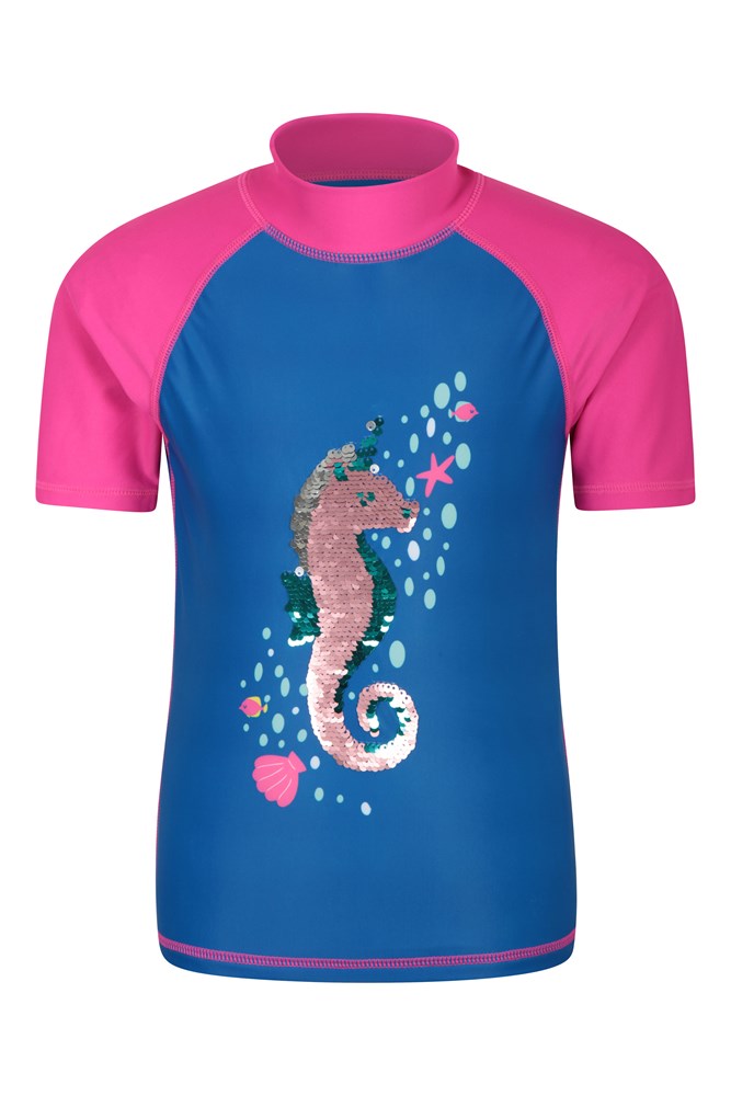 Seahorse Sequin Kids Rash Vest