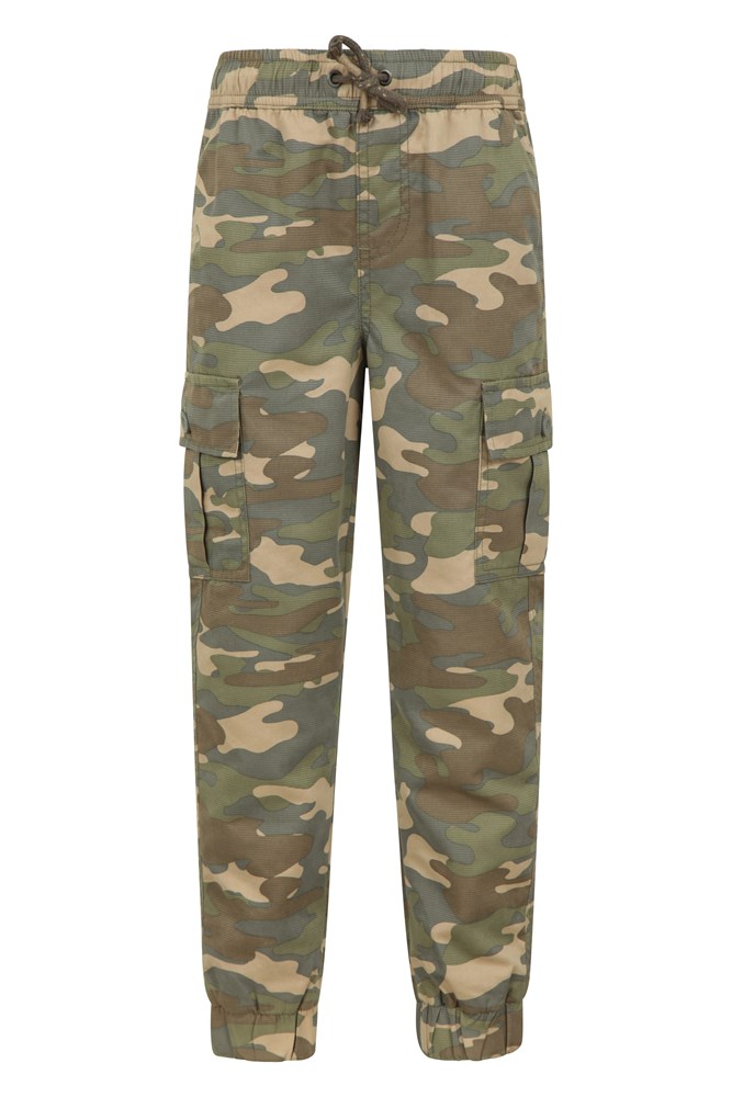 Camo Kids Stain Resistant Cargo Trousers