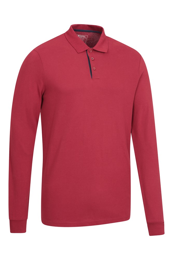 Lakeside Mens Organic Long Sleeve Polo Shirt
