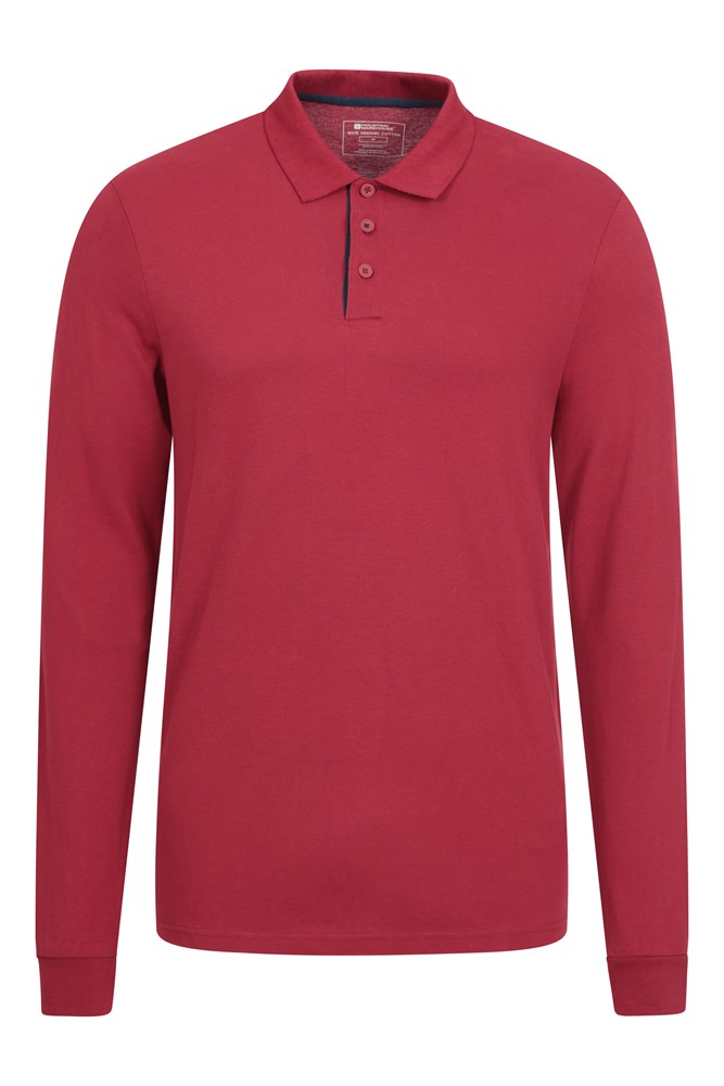 Lakeside Mens Organic Long Sleeve Polo Shirt
