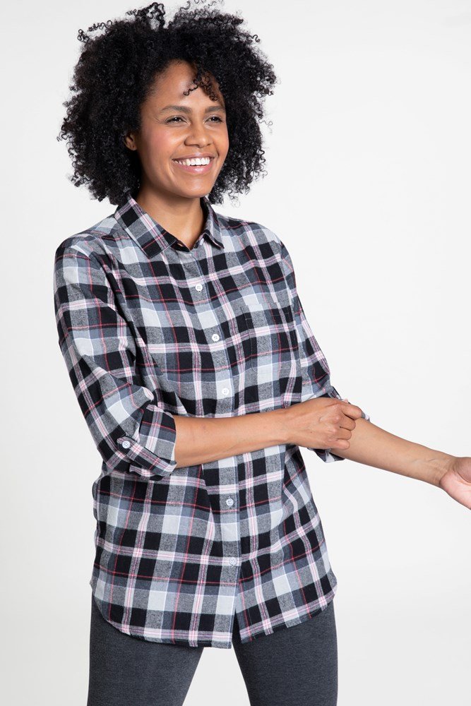 Balsam Womens Brushed Long Line Flannel Shirt