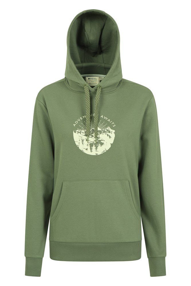 Adventure Awaits Printed Womens Hoodie
