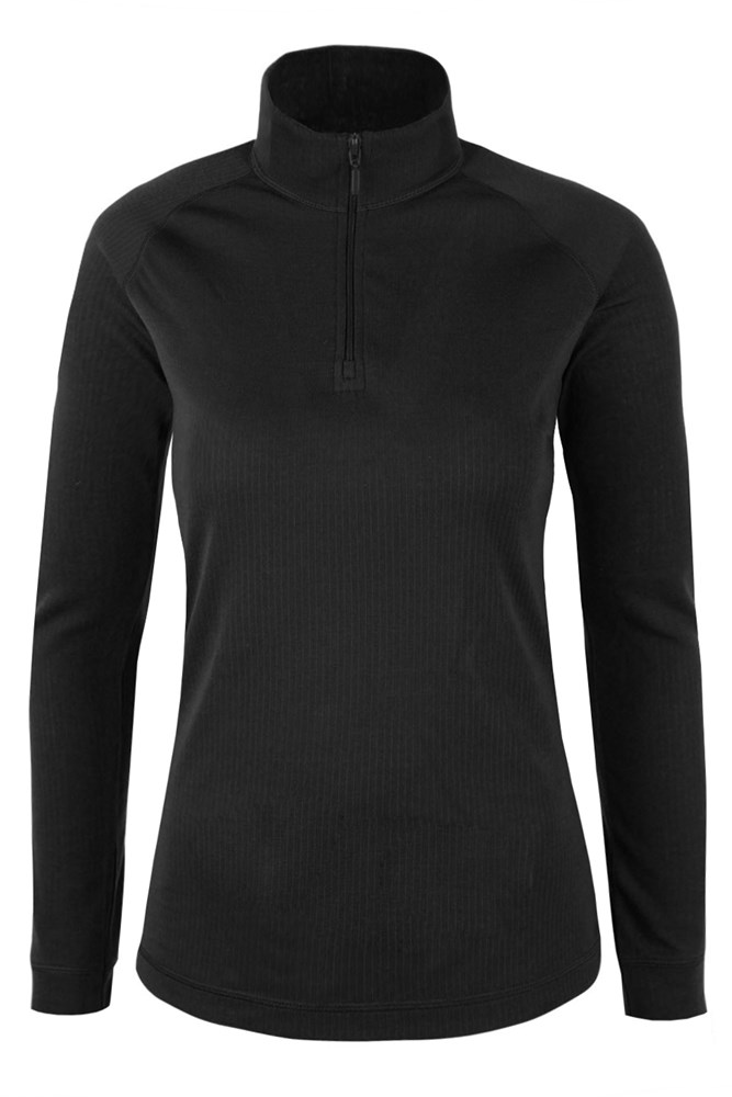 Talus Womens Long Sleeved Zip Neck Top