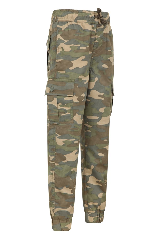 Camo Kids Stain Resistant Cargo Trousers