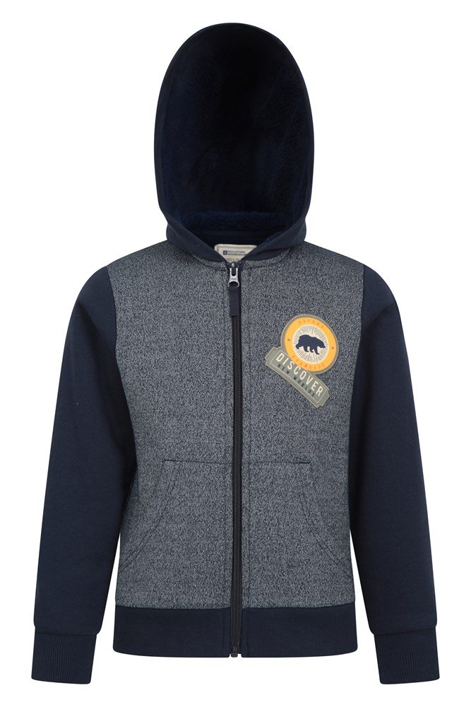 Textured Kids Lined Zip Hoodie