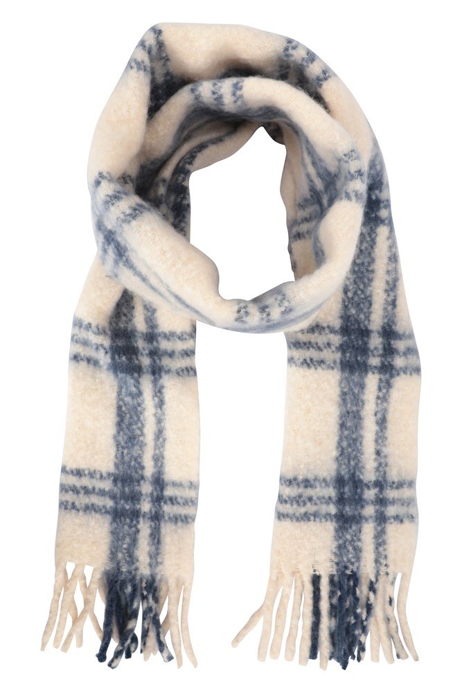 Recycled Grid Check Scarf