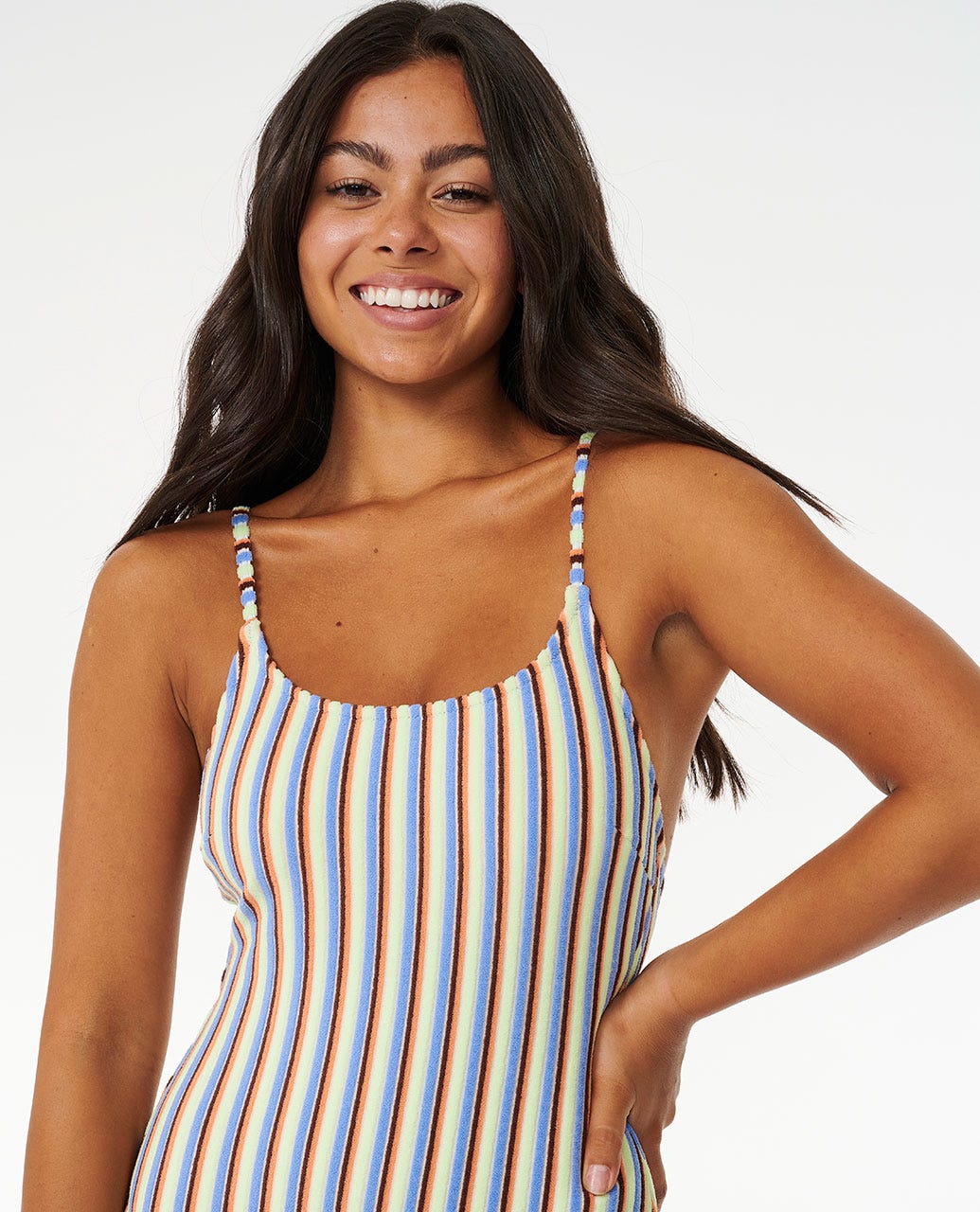 Tropics Stripe Cheeky Coverage One Piece Swimsuit