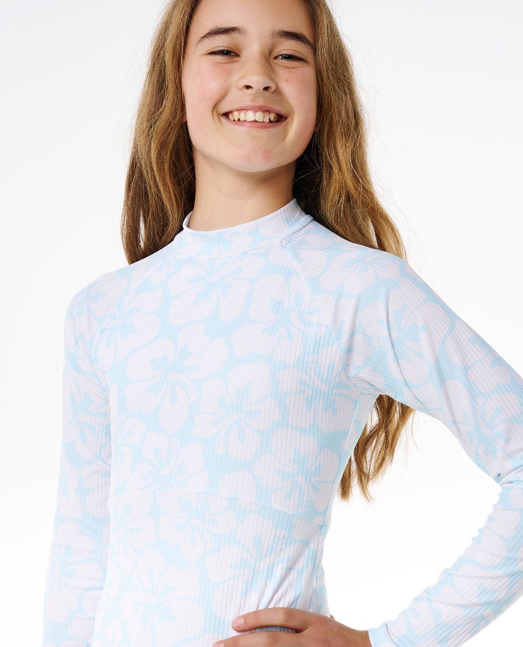 Hibiscus Long Sleeve Surf Suit - Girls (8-14 years)