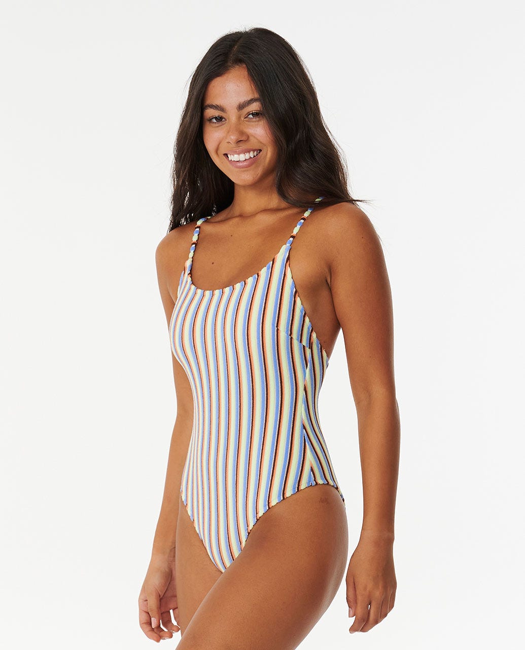 Tropics Stripe Cheeky Coverage One Piece Swimsuit