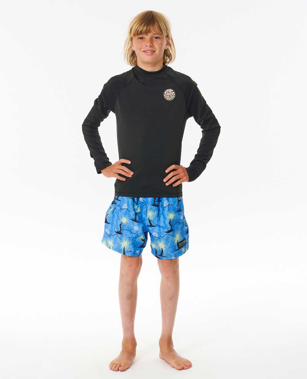 Icons UV Brushed Long Sleeve Rash Vest - Boys (8-16 years)