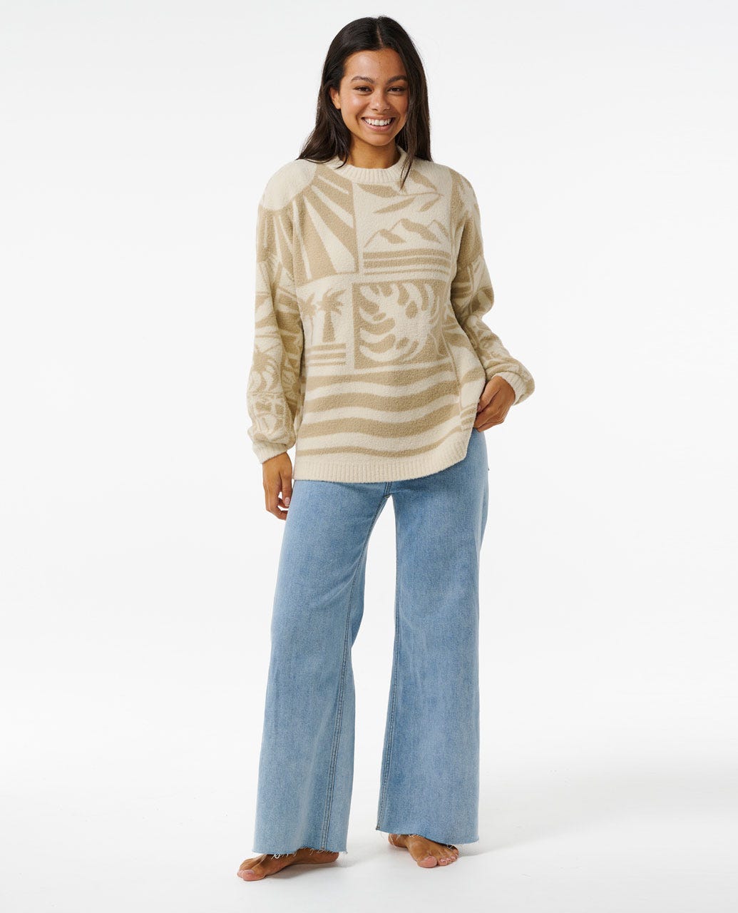 Santorini Sun Jacquard Crew