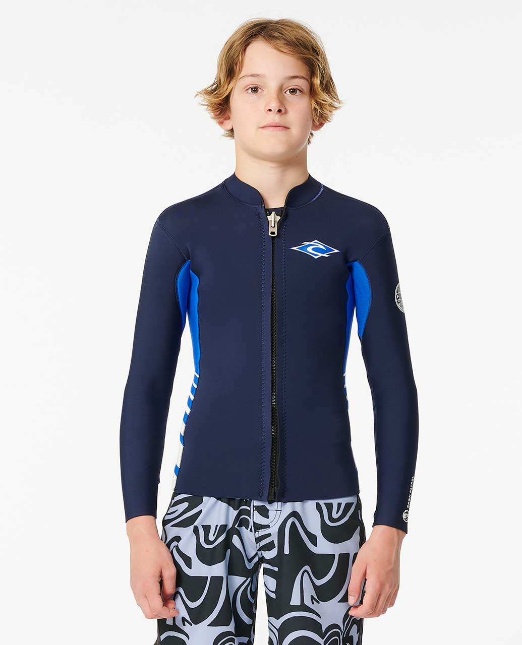 Boys Dawn Patrol Long Sleeve 1.5mm Front Zip Wetsuit Jacket