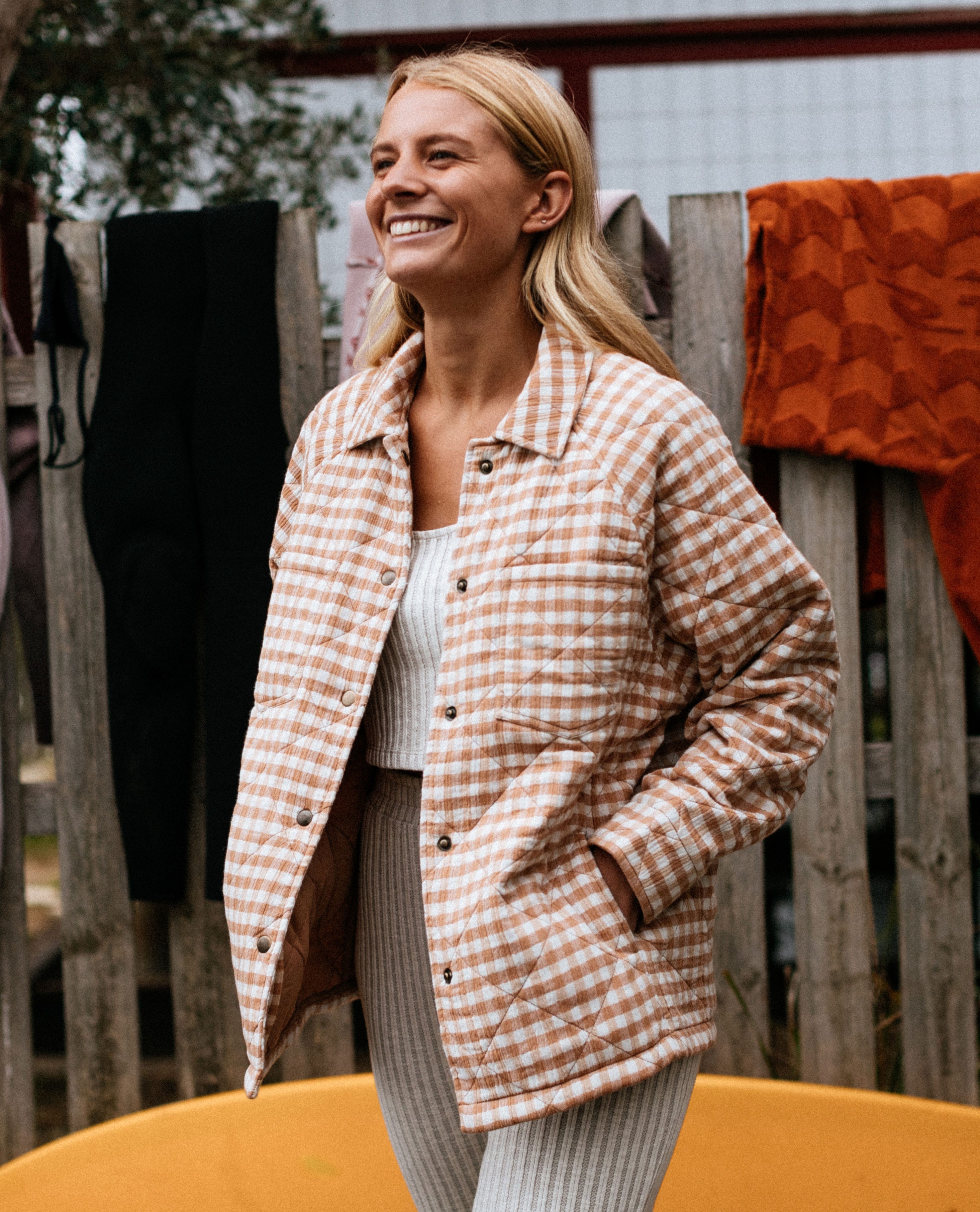 Premium Quilted Check Jacket