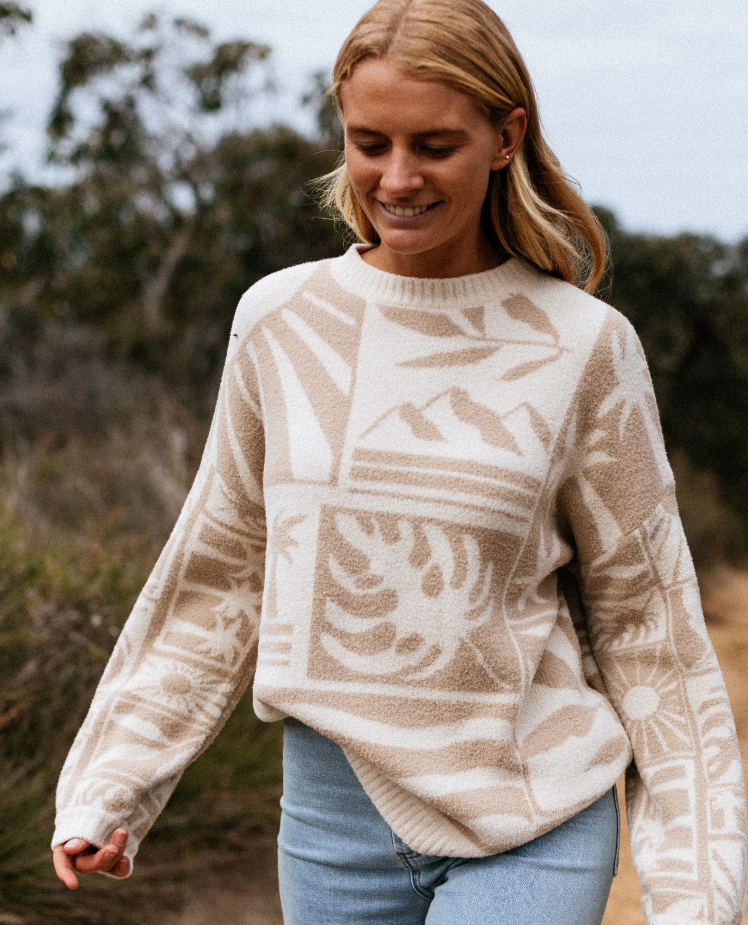 Santorini Sun Jacquard Crew