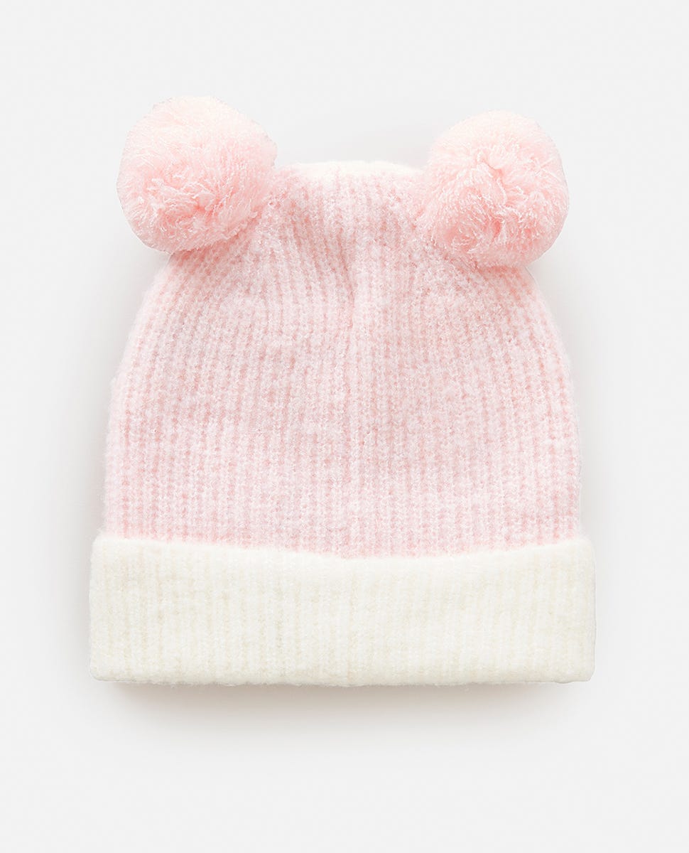 Two Tone Reg Pom Pom Beanie - Girls (1-8 years)