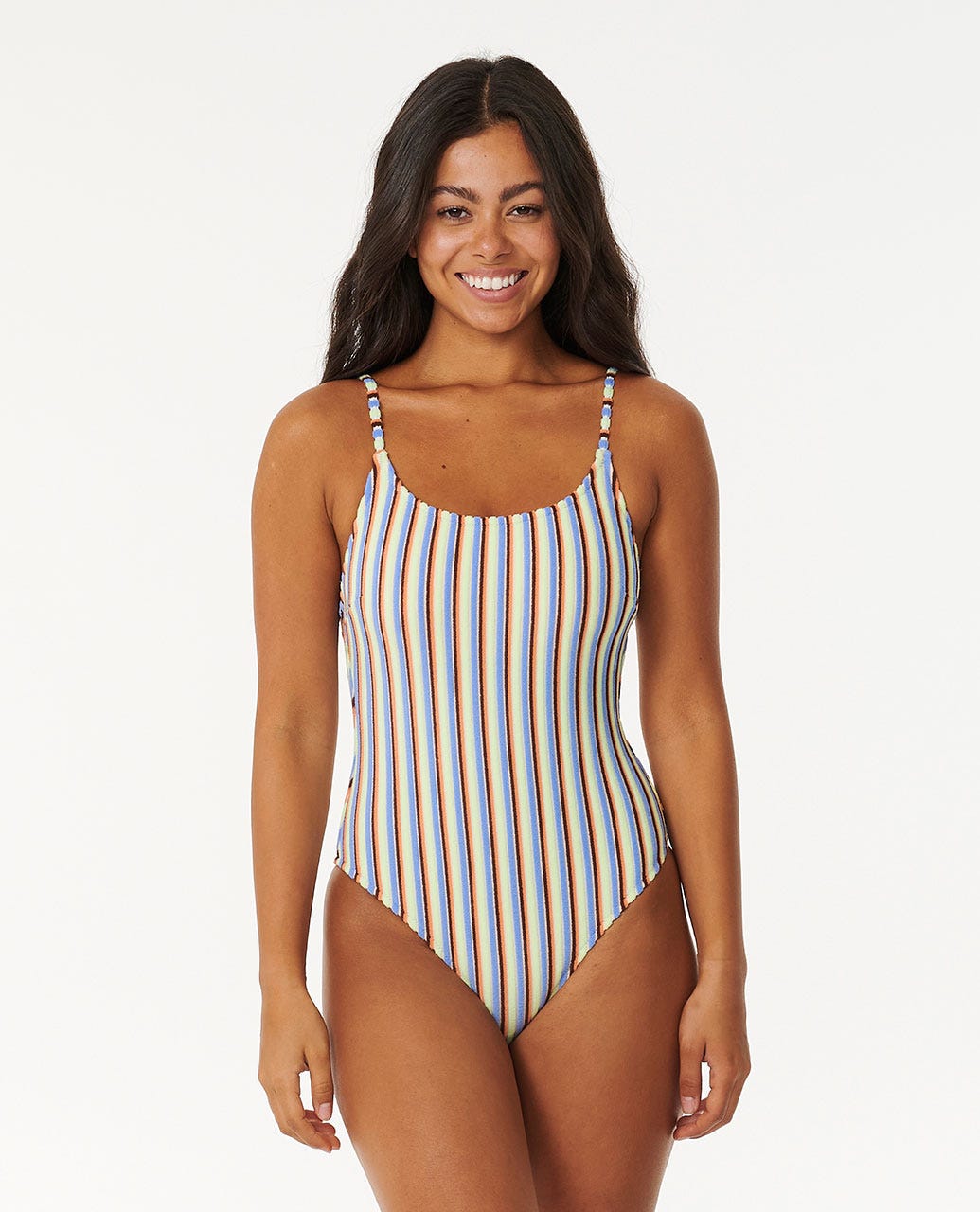 Tropics Stripe Cheeky Coverage One Piece Swimsuit