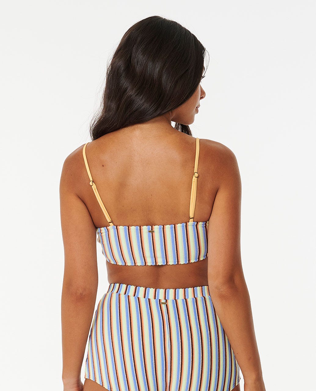 Tropics Stripe Longline Crop Bikini Top