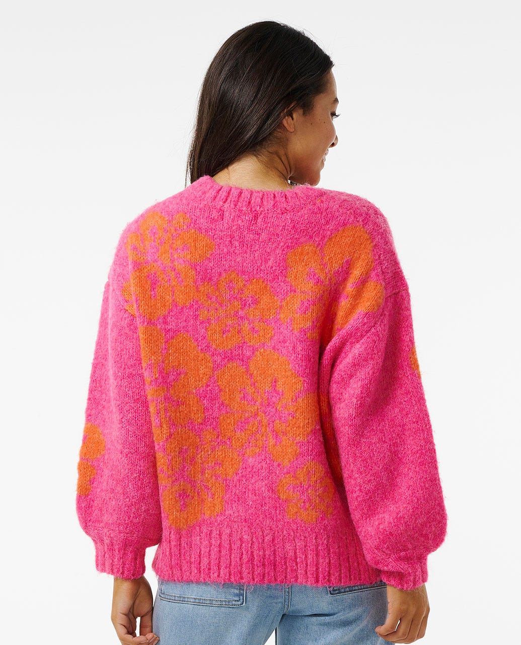 Hibiscus Heat Jacquard Crew