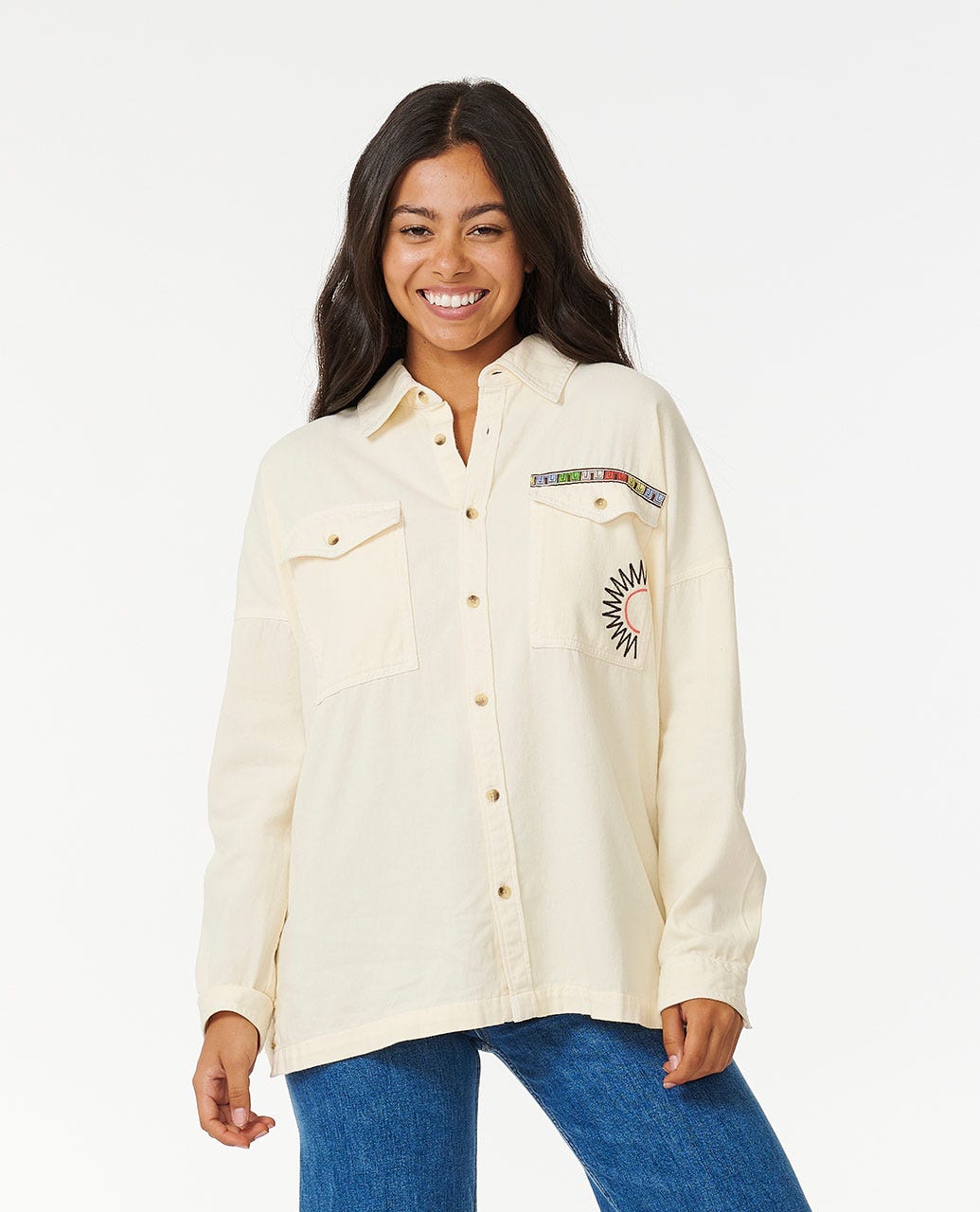 Pacific Dreams Embroidered Shacket