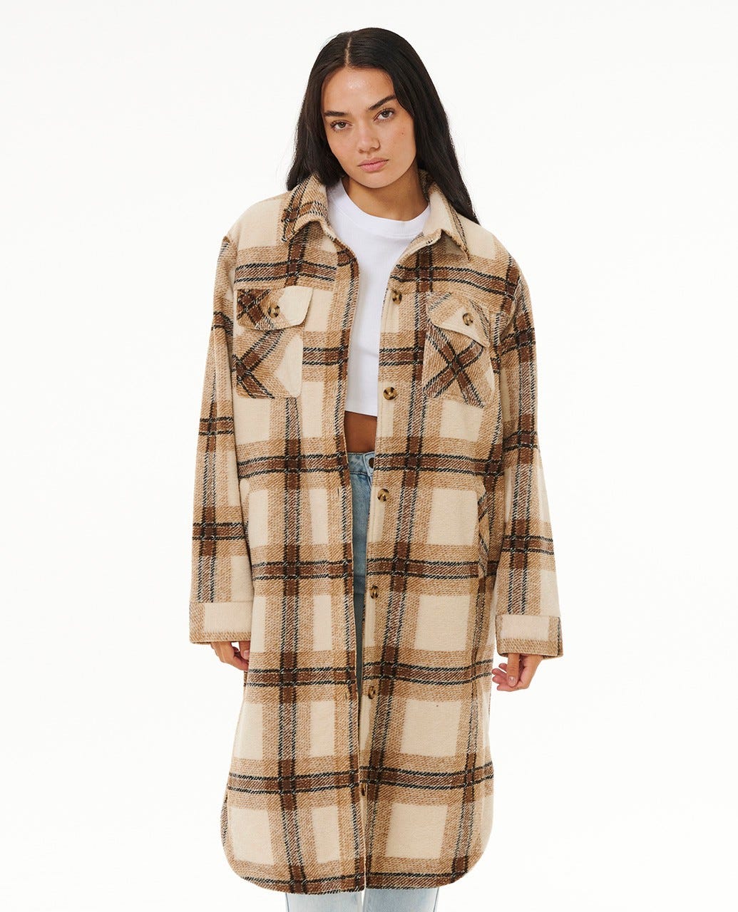 Long Line Check Jacket