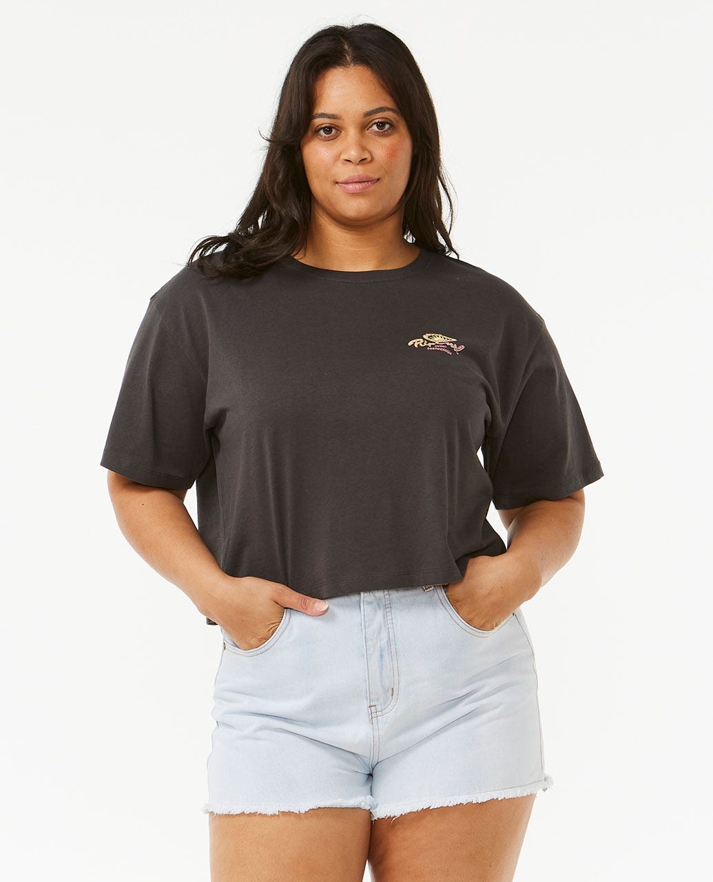Rolling Curl Crop Tee