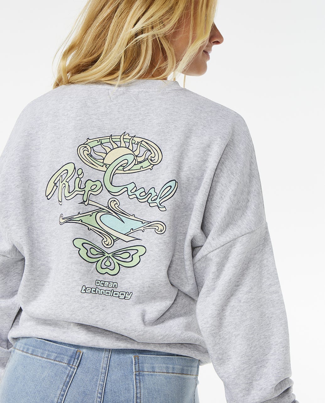 Rolling Curl Drop Shoulder Crew