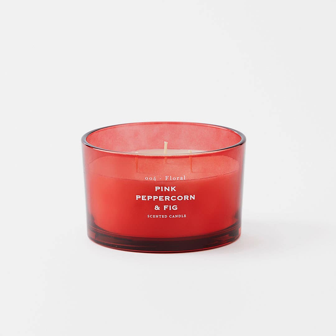 Fleur 450g Clear Glass Candle - Pink Peppercorn And Fig