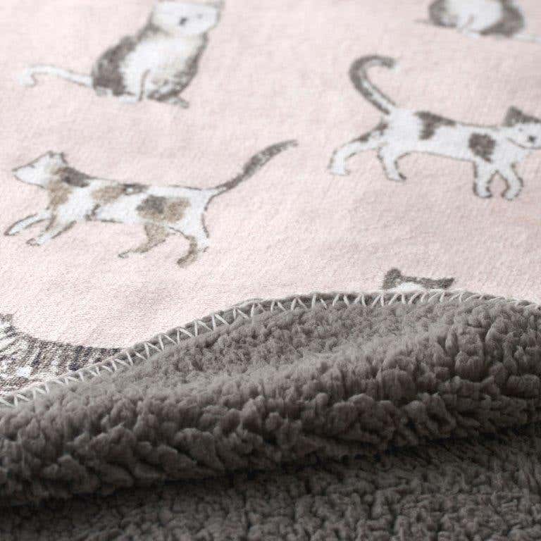 Misty Cats Sherpa Throw