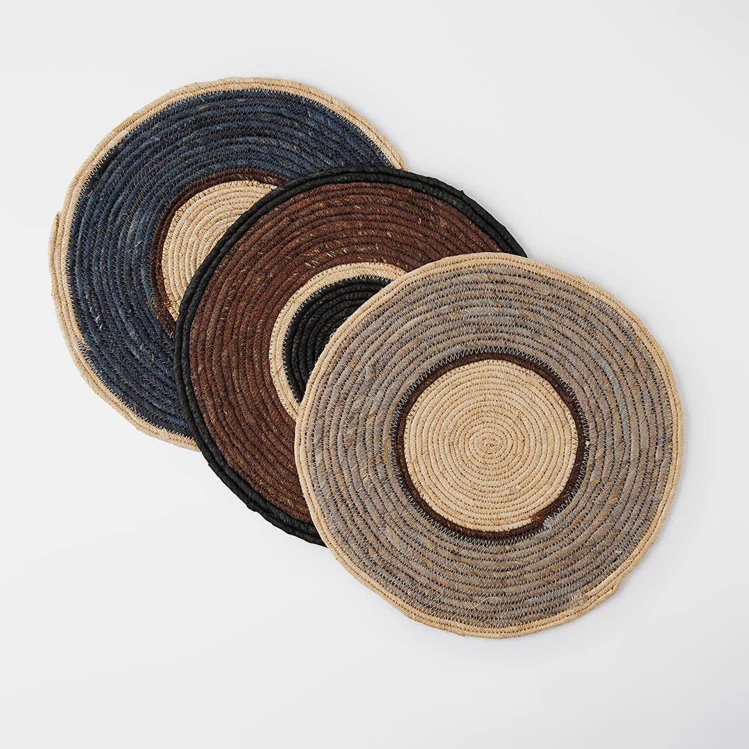 Nyla Placemat - Navy/Burnt Red