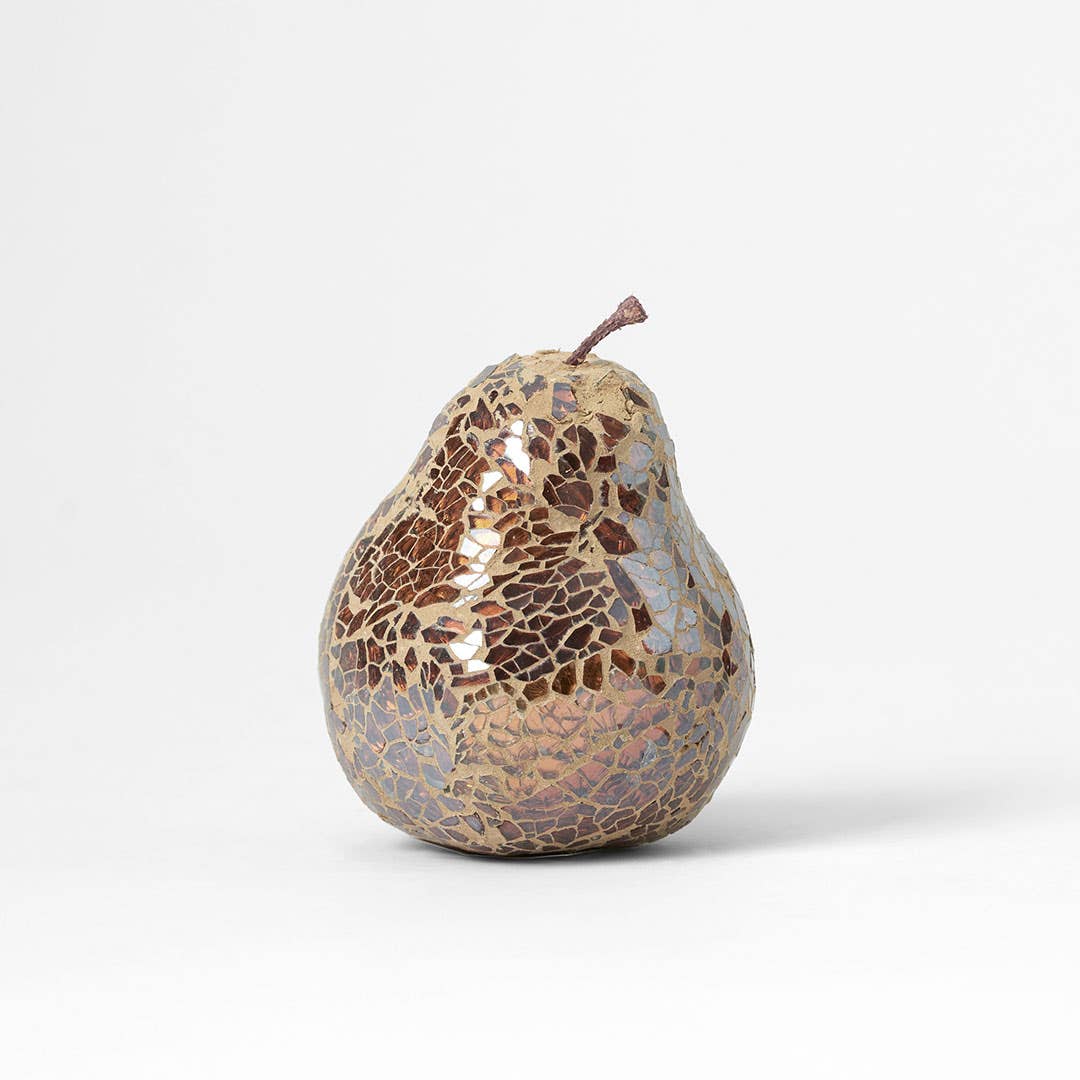 Crackle Pear Decoration - Copper