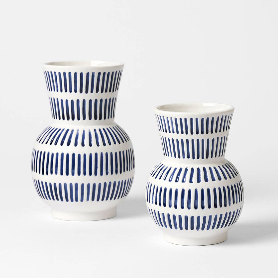 Frankie Flared Stripe Vase Large