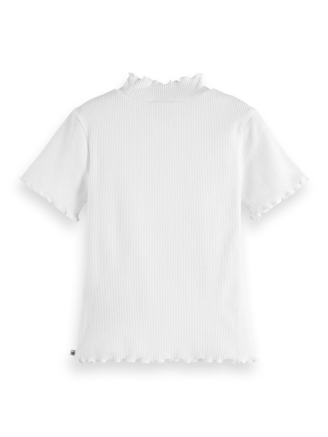 Girls' Core Mock Neck Ribbed Slim-Fit Short Sleeve T-Shirt