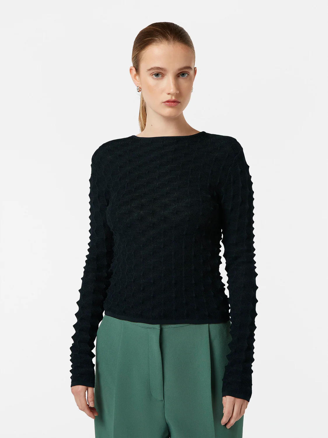 Textured Fitted Pullover