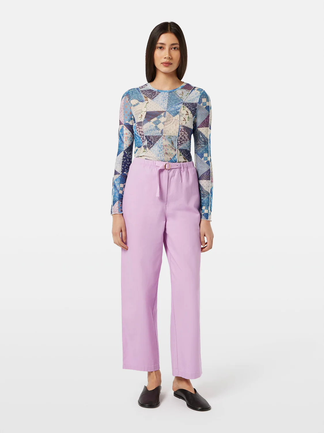 Ezra High-Rise Wide-Leg Belted Pant