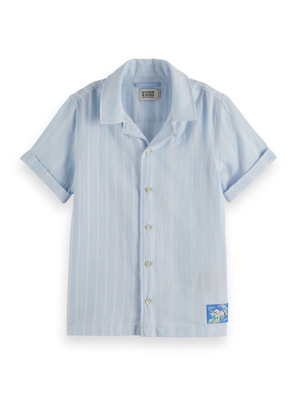 Boys' Bonded Short Sleeve Striped Shirt